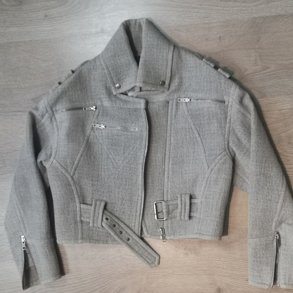 Vintage Yigal Azrouel Wool Batwing Motorcycle Bomber Jacket